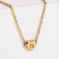 304 Stainless Steel 18K Gold Plated Simple Style Plating Heart Pendant Necklace sku image 4