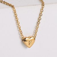 304 Stainless Steel 18K Gold Plated Simple Style Plating Heart Pendant Necklace sku image 7