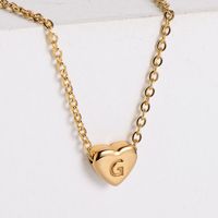 304 Stainless Steel 18K Gold Plated Simple Style Plating Heart Pendant Necklace sku image 7