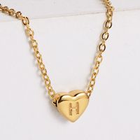 304 Stainless Steel 18K Gold Plated Simple Style Plating Heart Pendant Necklace sku image 8