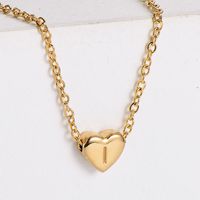 Acero Inoxidable 304 Chapados en oro de 18k Estilo Simple Enchapado Corazón Collar Colgante sku image 10