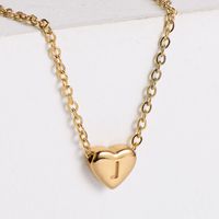 304 Stainless Steel 18K Gold Plated Simple Style Plating Heart Pendant Necklace sku image 11