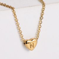 304 Stainless Steel 18K Gold Plated Simple Style Plating Heart Pendant Necklace sku image 14