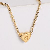 304 Stainless Steel 18K Gold Plated Simple Style Plating Heart Pendant Necklace sku image 15