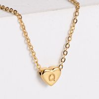 304 Stainless Steel 18K Gold Plated Simple Style Plating Heart Pendant Necklace sku image 17