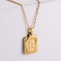 304 Stainless Steel 18K Gold Plated Simple Style Plating Letter No Inlaid Pendant Necklace sku image 2