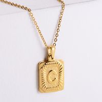 304 Stainless Steel 18K Gold Plated Simple Style Plating Letter No Inlaid Pendant Necklace sku image 3