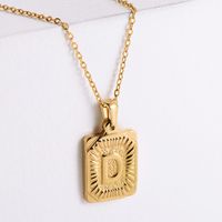 304 Stainless Steel 18K Gold Plated Simple Style Plating Letter No Inlaid Pendant Necklace sku image 4
