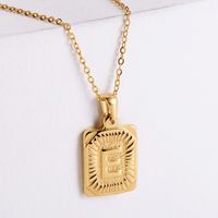 304 Stainless Steel 18K Gold Plated Simple Style Plating Letter No Inlaid Pendant Necklace sku image 5