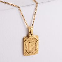 304 Stainless Steel 18K Gold Plated Simple Style Plating Letter No Inlaid Pendant Necklace sku image 6