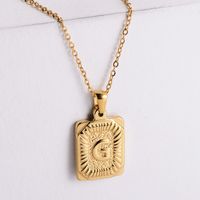 304 Stainless Steel 18K Gold Plated Simple Style Plating Letter No Inlaid Pendant Necklace sku image 7