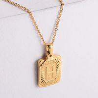 304 Stainless Steel 18K Gold Plated Simple Style Plating Letter No Inlaid Pendant Necklace sku image 10