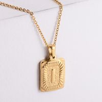 304 Stainless Steel 18K Gold Plated Simple Style Plating Letter No Inlaid Pendant Necklace sku image 11