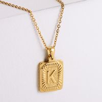 304 Stainless Steel 18K Gold Plated Simple Style Plating Letter No Inlaid Pendant Necklace sku image 13