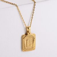 304 Stainless Steel 18K Gold Plated Simple Style Plating Letter No Inlaid Pendant Necklace sku image 12