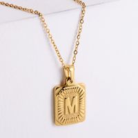 304 Stainless Steel 18K Gold Plated Simple Style Plating Letter No Inlaid Pendant Necklace sku image 2