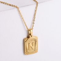 304 Stainless Steel 18K Gold Plated Simple Style Plating Letter No Inlaid Pendant Necklace sku image 14