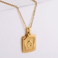 304 Stainless Steel 18K Gold Plated Simple Style Plating Letter No Inlaid Pendant Necklace sku image 15