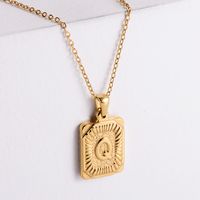 304 Stainless Steel 18K Gold Plated Simple Style Plating Letter No Inlaid Pendant Necklace sku image 17