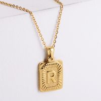 304 Stainless Steel 18K Gold Plated Simple Style Plating Letter No Inlaid Pendant Necklace sku image 18