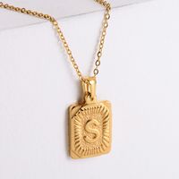 304 Stainless Steel 18K Gold Plated Simple Style Plating Letter No Inlaid Pendant Necklace sku image 19