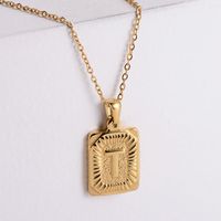 304 Stainless Steel 18K Gold Plated Simple Style Plating Letter No Inlaid Pendant Necklace sku image 20