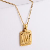 304 Stainless Steel 18K Gold Plated Simple Style Plating Letter No Inlaid Pendant Necklace sku image 22