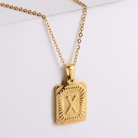 304 Stainless Steel 18K Gold Plated Simple Style Plating Letter No Inlaid Pendant Necklace sku image 23