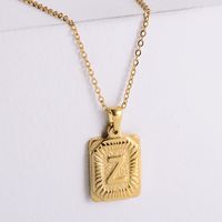 304 Stainless Steel 18K Gold Plated Simple Style Plating Letter No Inlaid Pendant Necklace sku image 25