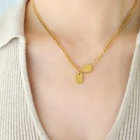 Simple Oval  Good Luck English Clavicle Necklace sku image 1
