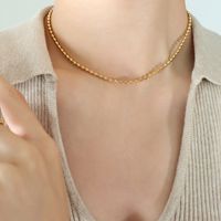 Rétro Carré Acier Au Titane Placage Collier sku image 1