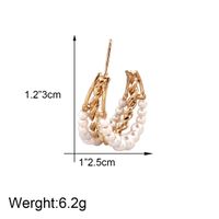 1 Pair Fashion Geometric Imitation Pearl Metal Plating Women's Earrings main image 3