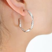 1 Pair Elegant Twist Titanium Steel Plating Earrings sku image 2