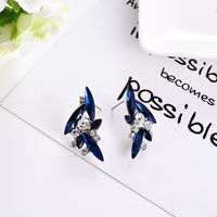 1 Pair Fashion Flower Alloy Plating Artificial Pearls Rhinestones Women's Drop Earrings main image 5