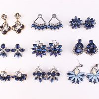 1 Pair Fashion Flower Alloy Plating Artificial Pearls Rhinestones Women's Drop Earrings main image 4