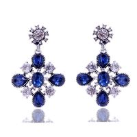 1 Pair Fashion Flower Alloy Plating Artificial Pearls Rhinestones Women's Drop Earrings sku image 27