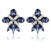 1 Paire Mode Fleur Alliage Placage Perles Artificielles Strass Femmes Boucles D'oreilles sku image 8