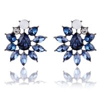 1 Paire Mode Fleur Alliage Placage Perles Artificielles Strass Femmes Boucles D'oreilles sku image 9