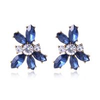 1 Pair Fashion Flower Alloy Plating Artificial Pearls Rhinestones Women's Drop Earrings sku image 6