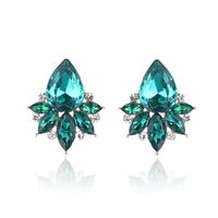 1 Pair Glam Water Droplets Inlay Alloy Artificial Crystal Drop Earrings sku image 9