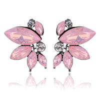 1 Pair Fashion Butterfly Alloy Plating Artificial Crystal Women's Drop Earrings sku image 12