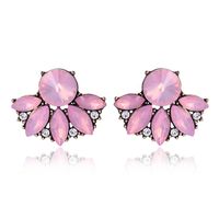 Luxurious Water Droplets Alloy Inlay Crystal Women's Ear Studs sku image 10