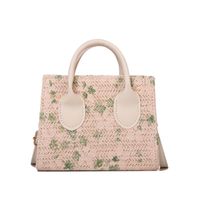 Women's Straw Flower Beach Square Zipper Shoulder Bag Crossbody Bag main image 4