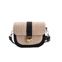 Women's Small Straw Solid Color Basic Square Flip Cover Shoulder Bag main image 3