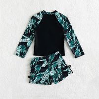 Boy's Tropical Ditsy Floral Polyester Cover Ups 2 Piece Set main image 4