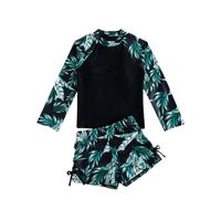 Boy's Tropical Ditsy Floral Polyester Cover Ups 2 Piece Set main image 2