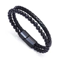 Mode Stein Pu-leder Legierung Tigerauge Stricken Naturstein Unisex Armbänder sku image 3