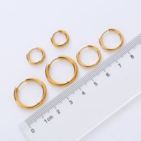 12 Pairs Simple Style Circle Plating Stainless Steel 18k Gold Plated Earrings main image 2