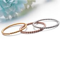 1 Piece Simple Style Solid Color Spiral Stripe Titanium Steel Rings main image 5