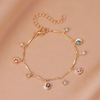 Fashion Leaf Eye Flower Alloy Plating Rhinestones Unisex Bracelets sku image 3